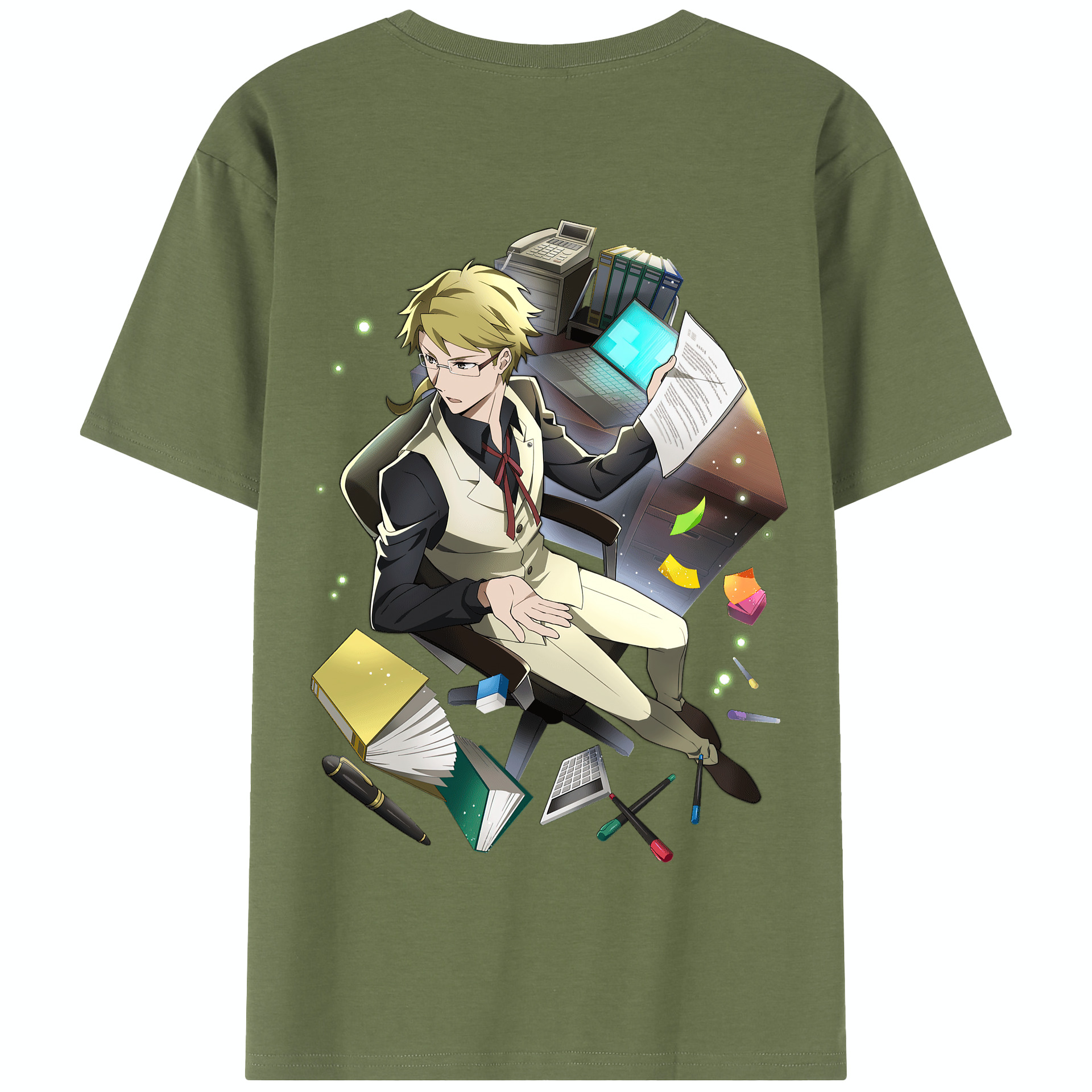 （画像用） 文豪ストレイドッグス Bungo Stray Dogs 綿100％半袖Tシャツ（背面プリント）